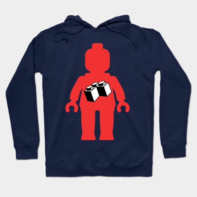 Red Minifig with 2 x 2 Corner Brick Logo, Customize My Minifig Hoodie by ChilleeW